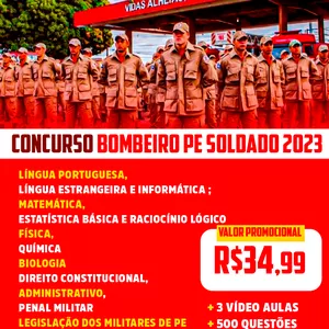Imagem de capa para o Curso online CURSO ONLINE DO CONCURSO BOMBEIRO PE