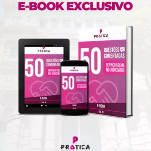 Imagem de capa para o Ebook E-book 50 questões Comentadas de Serviço Social no Judiciário
