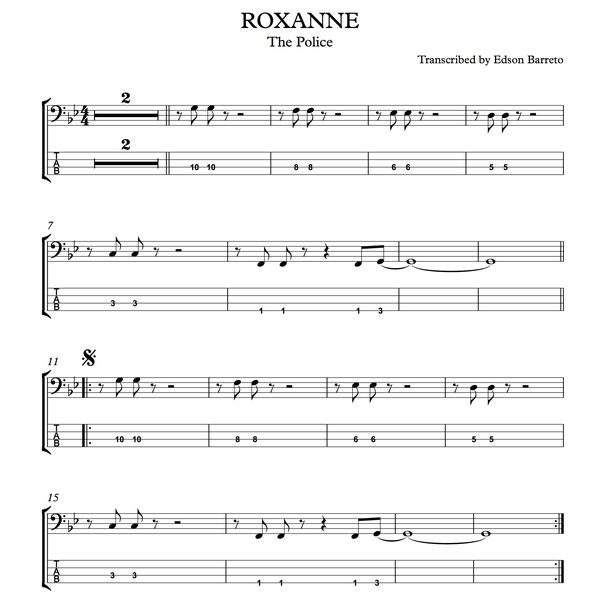 The Police Walking On The Moon Bass Tab Roxanne The Police Bass Score Tab Lesson Edson Renato Vitti Barreto Learn A New Skill Images Icons Pictures Hotmart