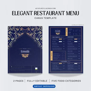 Imagen de portada para Curso online Plantilla Canva de menú de restaurante  - Mandala / Indian