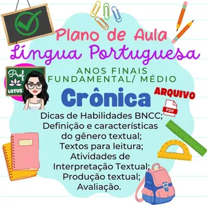 Imagem de capa para o Curso online CRÔNICA - PLANO DE AULA LÍNGUA PORTUGUESA - ANOS FINAIS  