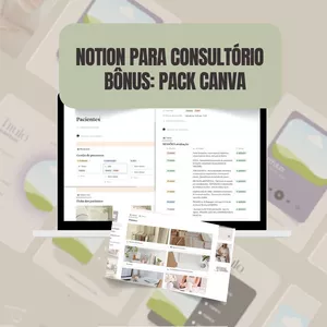 Imagem de capa para o Ebook Template NOTION para um consultório de sucesso + template CANVA EDITÁVEL para Neuropsicopedagogas, psicólogas ...
