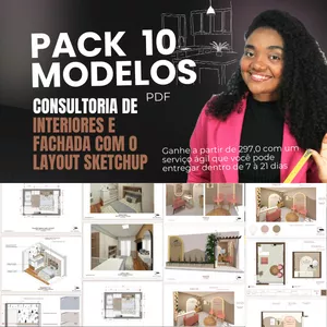 Imagem de capa para o Curso online Pack 10 modelos consultoria de interiores e fachada no layout