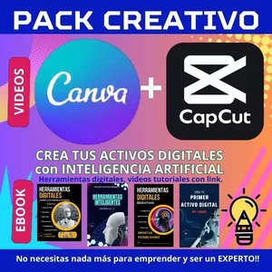Imagen de portada para Curso online PACK CREATIVO : CURSO CANVA, CAPCUT e INTELIGENCIA ARTIFICIAL