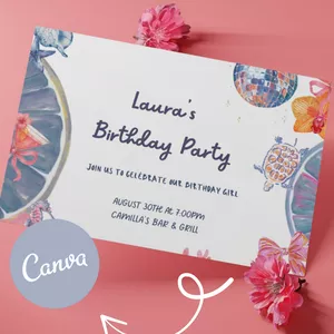 Cover image for Ebook Invitación para fiesta de cumpleaños para chicas