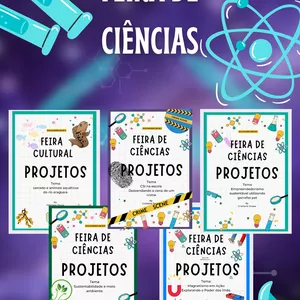 Imagem de capa para o Ebook Combo feira de Ciências, 5 temas +  de 15 projetos diferentes