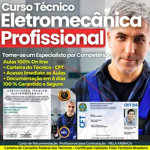 Imagem do curso Curso Técnico de Eletromecânica por Competência (Video Aulas + Ebook)