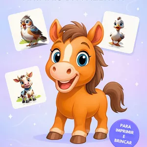 Imagem de capa para o Curso online Jogo da Memória - Animais da Fazenda ( PDF Imprimível)