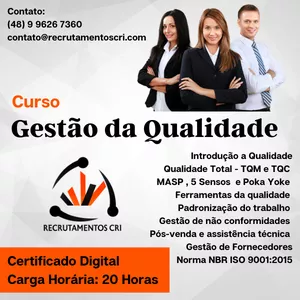 Imagem do curso Gestão da Qualidade