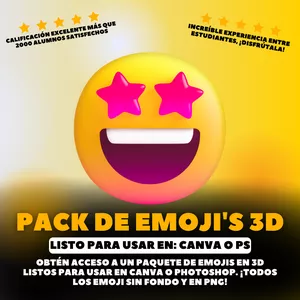 Imagen de portada para Curso online PACK EMOJIS 3D: CANVA O PHOTOSHOP