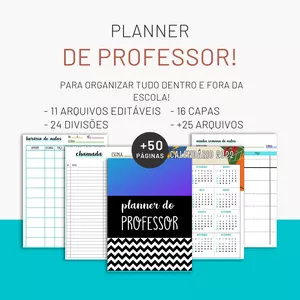 Imagem principal do produto Planner de Professor! (Permanente + Calendário de 2022)