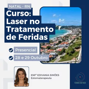 Imagem de capa para o Evento presencial Curso: Laser no Tratamento de Feridas - Natal 2023
