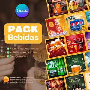 Imagem de capa para o Curso online Pack Canva Para Bebidas