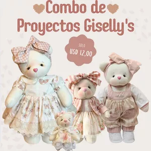 Imagen de portada para Ebook Combo de Proyectos: Ositas Giselly en 4 tamaños
