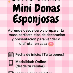 Imagen de portada para Curso online Curso de masa para mini donas 