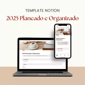 Imagem de capa para o Ebook Template Notion 2025 Planeado e Organizado