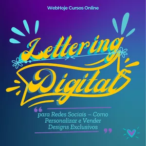Imagem de capa para o Ebook Lettering Digital para Redes Sociais – Como Personalizar e Vender Designs Exclusivos