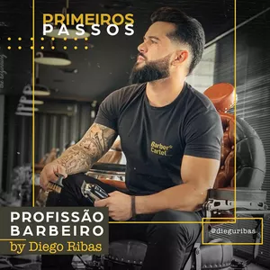 Imagem de capa para o Curso online Profissão Barbeiro by Diego Ribas. Primeiros Passos.