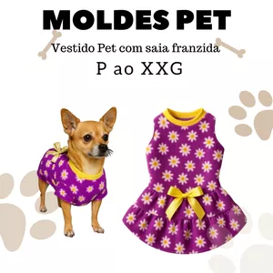 Imagem de capa para o Ebook MOLDE EM PDF VESTIDO PET COM SAIA  FRANZIDA 