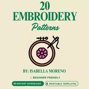 Cover image for Ebook 🧵 20 Beautiful Embroidery Patterns – PDF Download