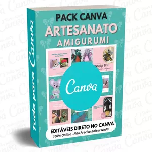 Imagem principal do produto Canva Pack Editável - Artesanato Amigurumi + 5 Kits Bônus