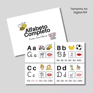 Imagem de capa para o Ebook Alfabeto Completo para Imprimir (Forma, Cursiva, Libras e Método Fônico)