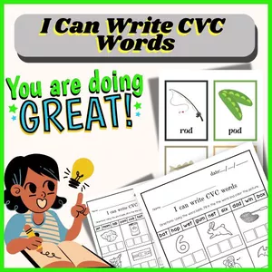 Cover image for Ebook I Can Write CVC Words" Worksheets &amp; Posters Pack | Early Literacy Bundle