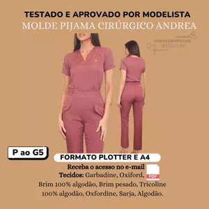 Imagem de capa para o Ebook Molde Pijama Cirúrgico Andréa