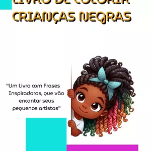 Imagem de capa para o Ebook livro para colorir para crianças negras