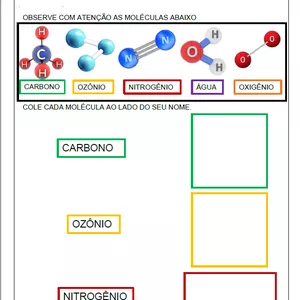 Imagem de capa para o Ebook Atividade Adaptada Química-Moléculas