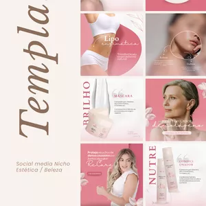 Imagem de capa para o Ebook Pack de Template - Estética &amp; Beleza 