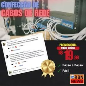 Imagem de capa para o Curso online Como confeccionar um cabo de rede / Como crimpar o conector RJ45 macho e RJ45 fêmea - keystone - Sem usar Alicate Punch Down