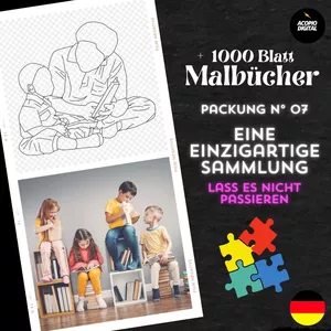 Cover image for Ebook Kindergeschichten zum Ausmalen | Über 1000 Seiten in 11 exklusiven PDFs | Packung Nr. 07