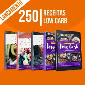 Imagem de capa para o Ebook 250 RECEITAS-LOW-CARB