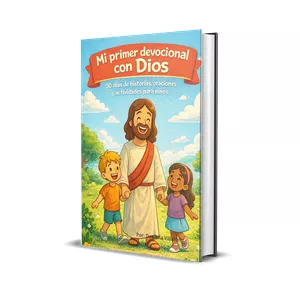Imagen de portada para Ebook ❤️ Mi Primer Devocional con Dios: 30 días de historias, oraciones y actividades para niños🙏🏻