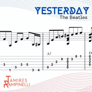 Imagem de capa para o Curso online "Yesterday" de The Beatles (Arranjo para Violão Solo - Por Tamires Rampinelli)