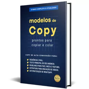 Imagem de capa para o Ebook Modelos de Copy prontos para Copiar e Colar