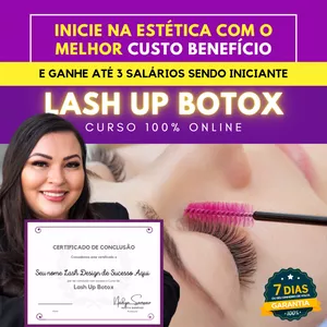 Imagem do curso Lifting de Cílios (Botox) + Coloração dos Fios - Efeito de Rímel Todo Dia com Nádya Sampaio