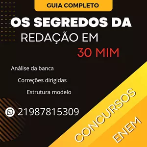 Imagem de capa para o Curso online SEGREDOS DA REDAÇAÕ EM 30 MIN 