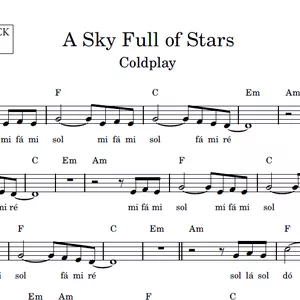 Imagem de capa para o Ebook A Sky Full of Stars (Coldplay) - Partitura Simplificada com Playback