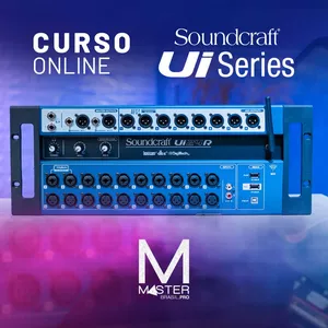 Imagem de capa para o Curso online Curso online mesa de som digital Soundcraft Ui12, Ui16 e Ui24R