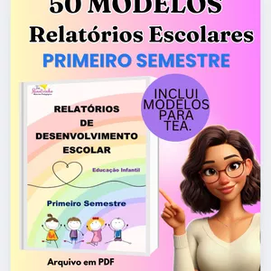 Imagem de capa para o Ebook 50 Modelos Relatórios Escolares- 1º Semestre 