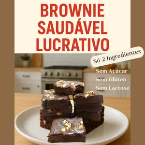 Imagem de capa para o Curso online Brownie Saudável Lucrativo: Só 2 Ingredientes – Faça e Venda com Alto Lucro  (Sem açúcar, sem glúten e sem lactose)