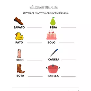 Imagem de capa para o Ebook Atividades separando as silabas