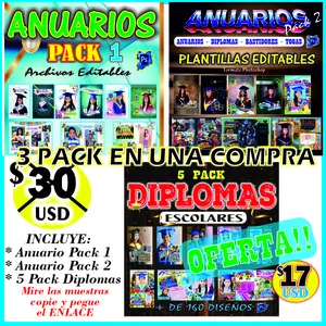 Imagen de portada para Curso online ANUARIOS ESCOLARES PACK 1 Y PACK 2 + PACK DE DIPLOMAS