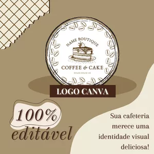 Imagem de capa para o Ebook Crie Sua Marca de Café com Estilo: Logo Editável, Sabor Inconfundível!