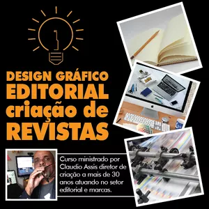 Imagem de capa para o Curso online Design Gráfico Editorial - Criação de Revistas