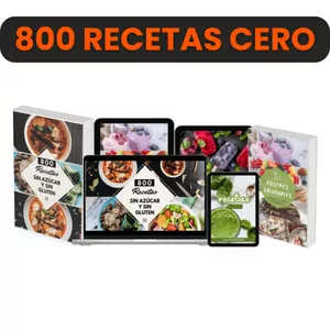 Imagen de portada para Ebook 800 Recetas, Sin Azúcar &amp; Sin Gluten