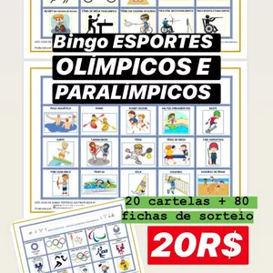 Imagem principal do produto BINGO EDUCATIVO - ESPORTES OLÍMPICOS E PARALÍMPICOS