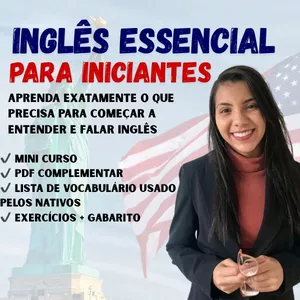 Imagem de capa para o Curso online Inglês Essencial para iniciantes - Aula Intensiva + Material PDF + Exercícios 